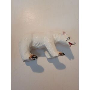 Vintage Porcelain Polar Bear Figure Figurine 5" Decor